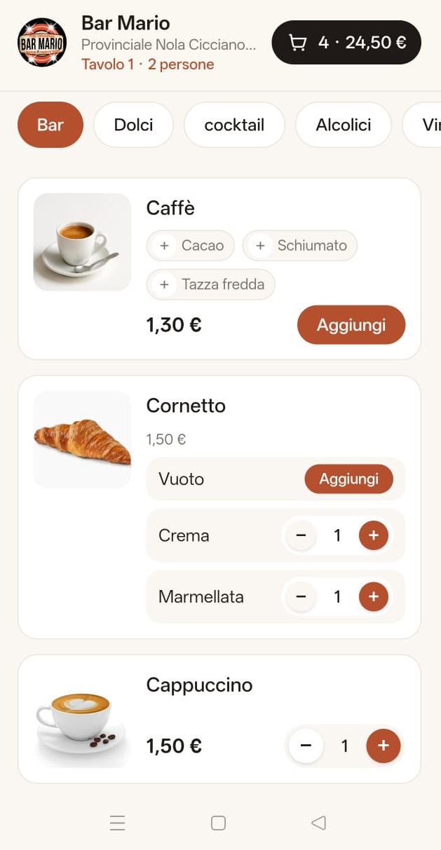 MenuBar: il menù visto dal cliente